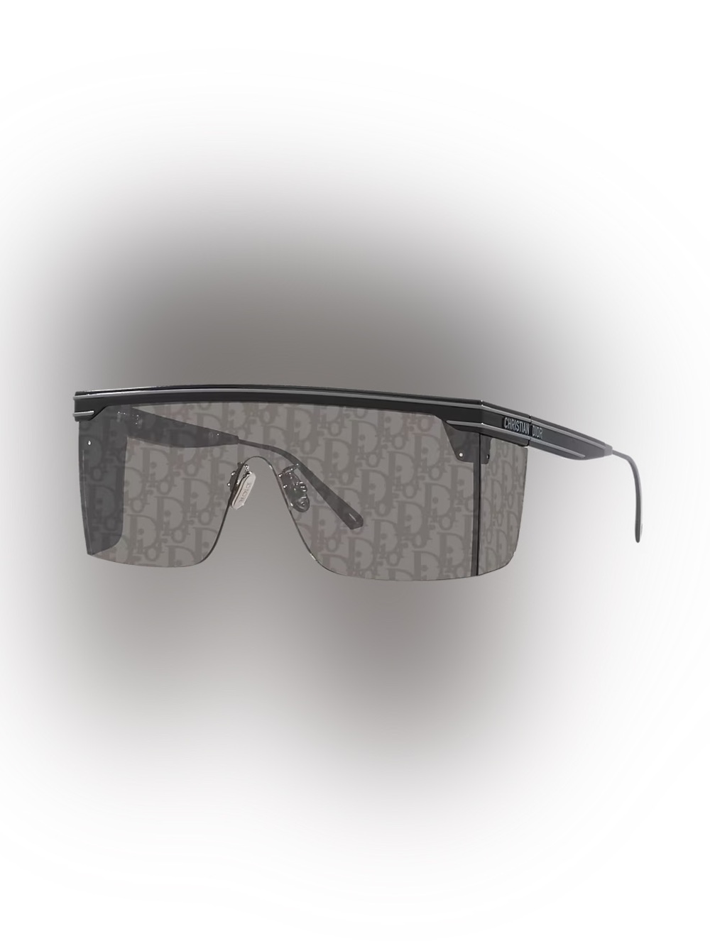 Dior DIORCLUB M1U Black Gray Monogram Shield Sunglasses